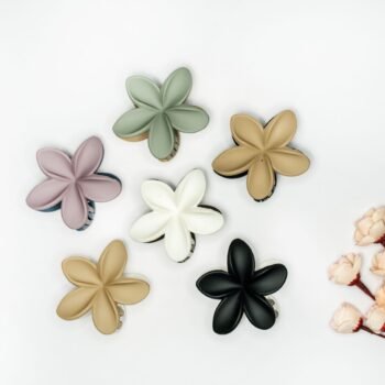 Large Flower Shape Dual Tone Matte Hair Claw