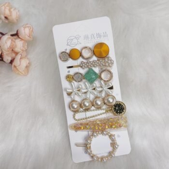 Chic Designer Hair Clip Combo – Pearl & Statement Style Set
