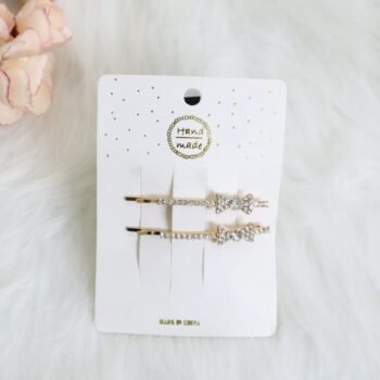 Luxe Crystal Bow Hair Pin Set - Pack of 2