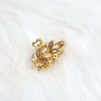 Golden Leaf Crystal Hair Claw